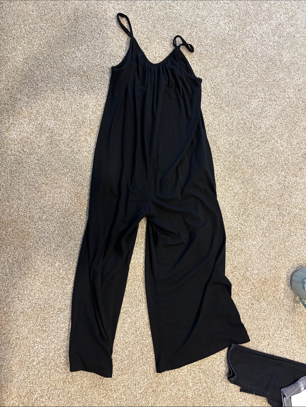 Black Wide-Leg Strappy Jumpsuit